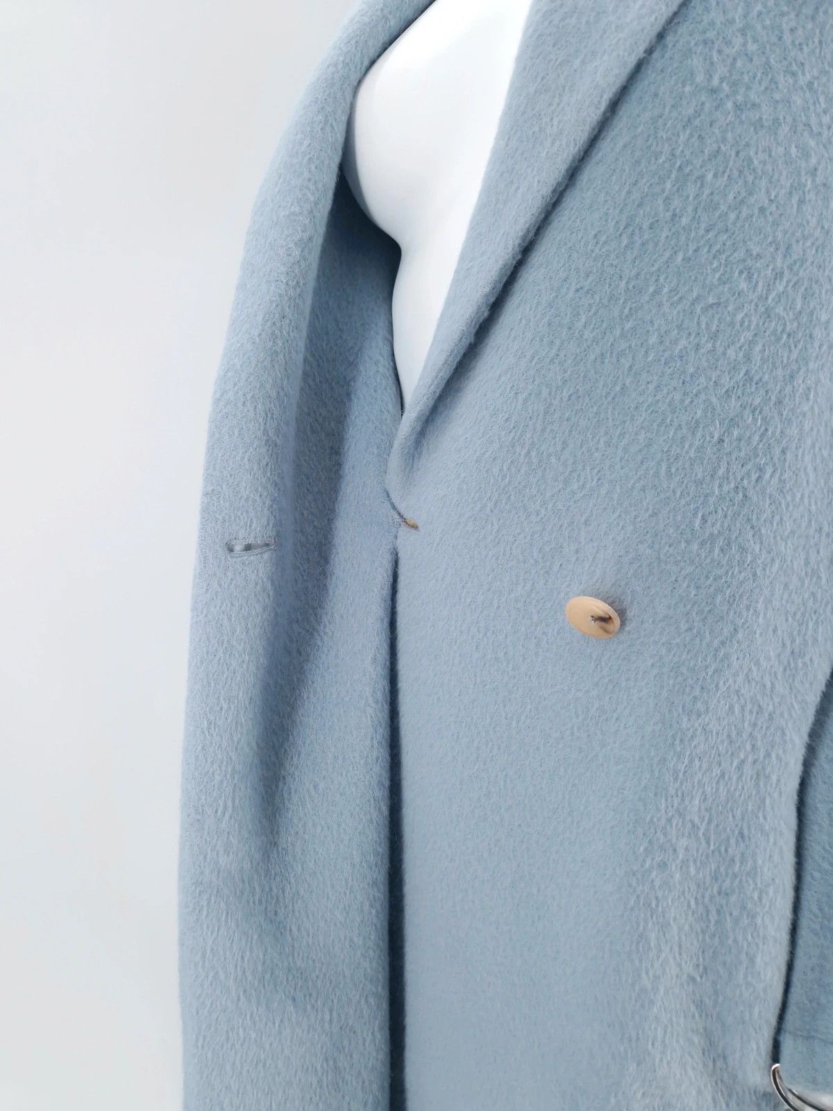 Acne Studios Acne Studios Elga Hairy Coat in Baby Blue Alpaca Size XS / US 0-2 / IT 36-38 - 11 Thumbnail