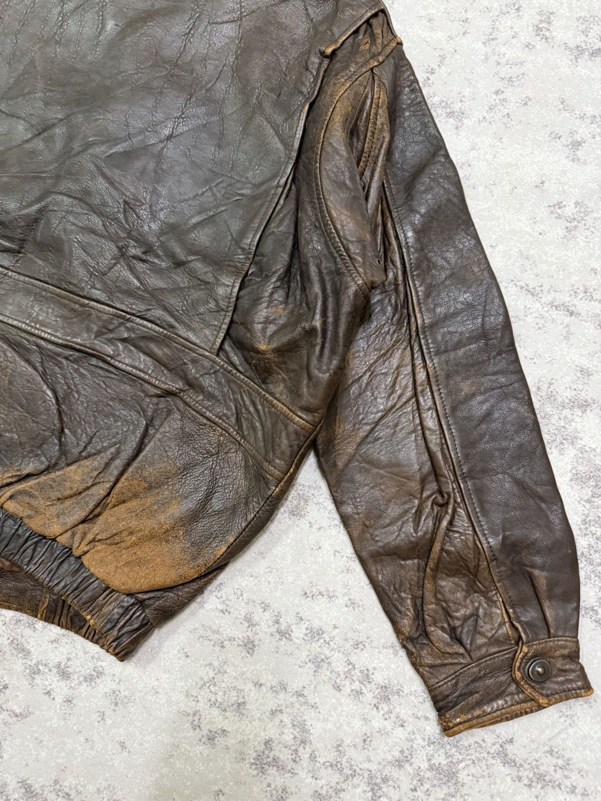 Harley Davidson Vintage Harley Davidson Brown Leather Bomber Jacket Size US XXL / EU 58 / 5 - 17 Thumbnail
