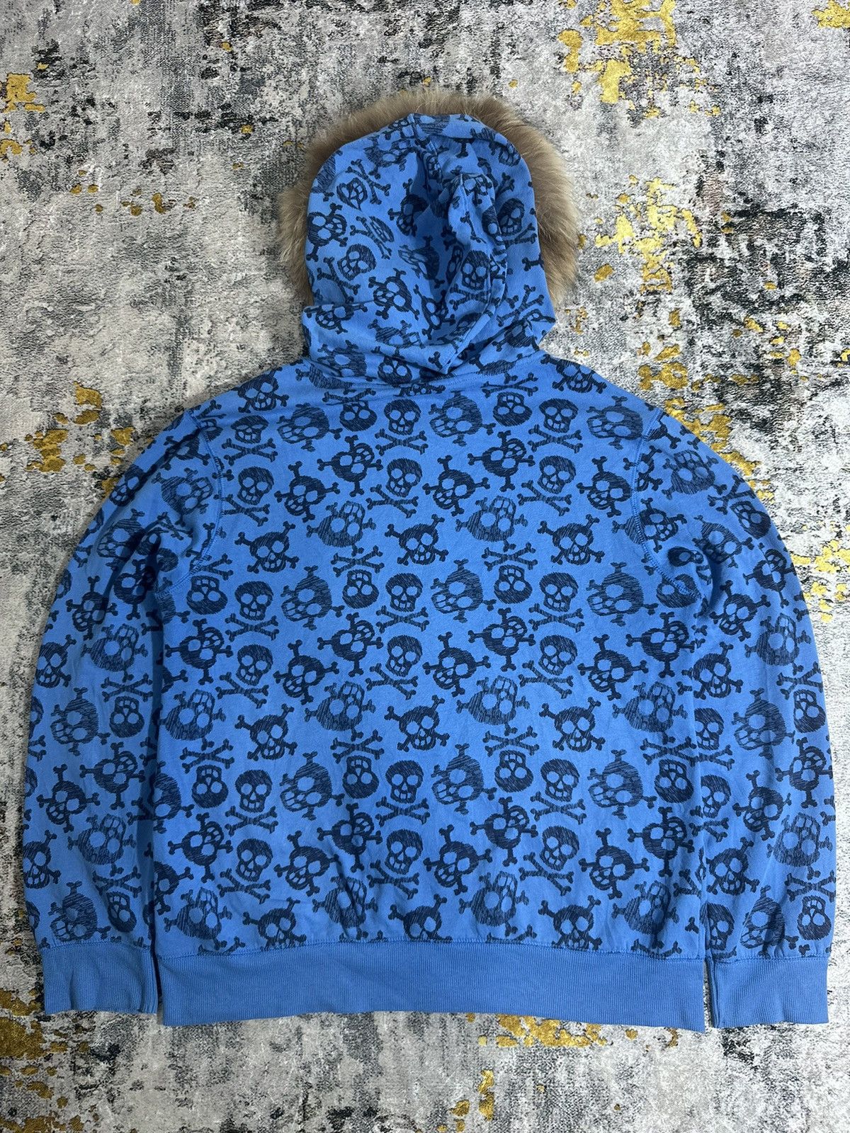 Japanese Brand AOP SKULL DRESSED TO KILL FUR ZIP HOODIE IFSIXWASNINE STYLE Size US L / EU 52-54 / 3 - 6 Thumbnail