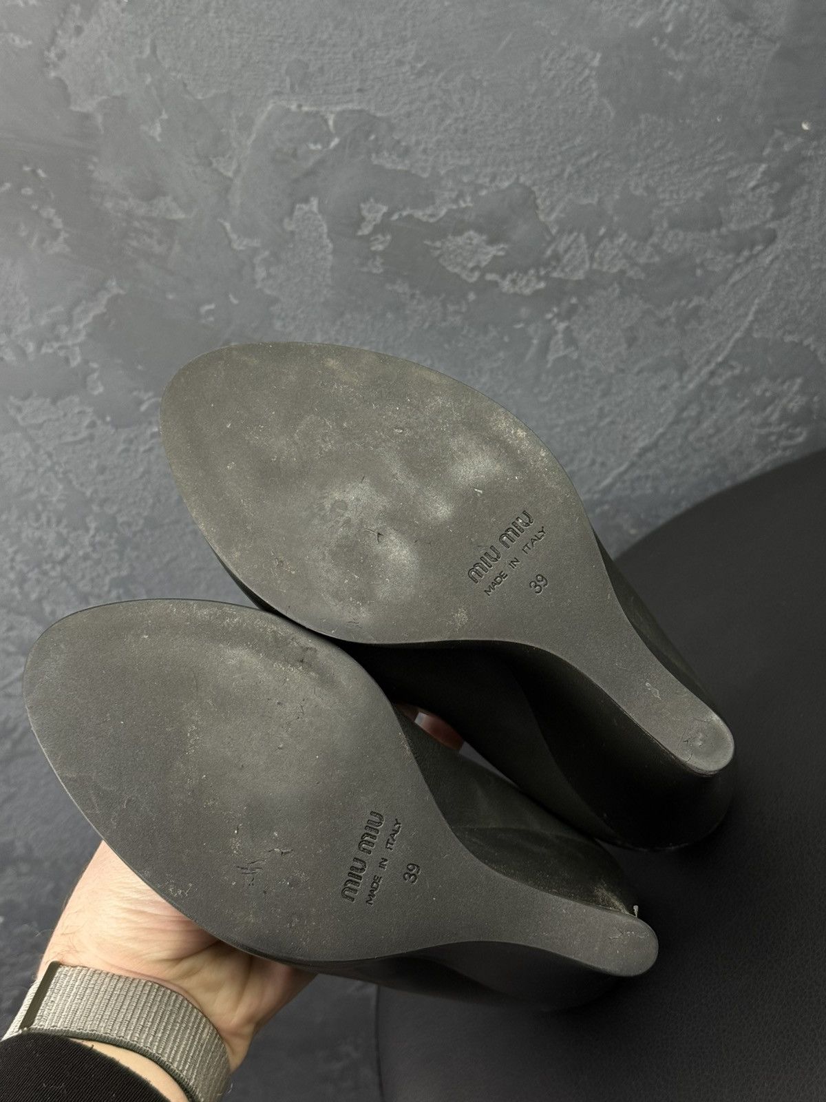 Miu Miu Miu Miu Women’s Leather Heels Dark Green Size 39 Size US 8.5 / IT 38.5 - 6 Thumbnail