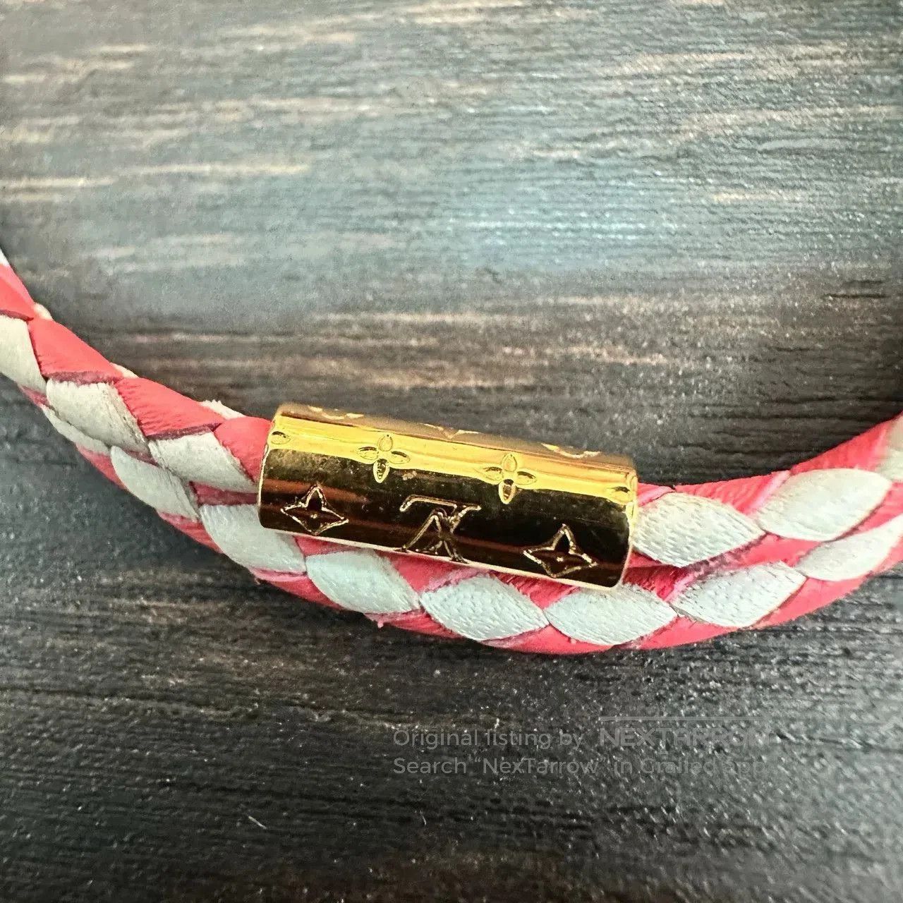 Louis Vuitton Louis Vuitton New Pink Leather Bracelet 17cm. Size ONE SIZE - 4 Thumbnail