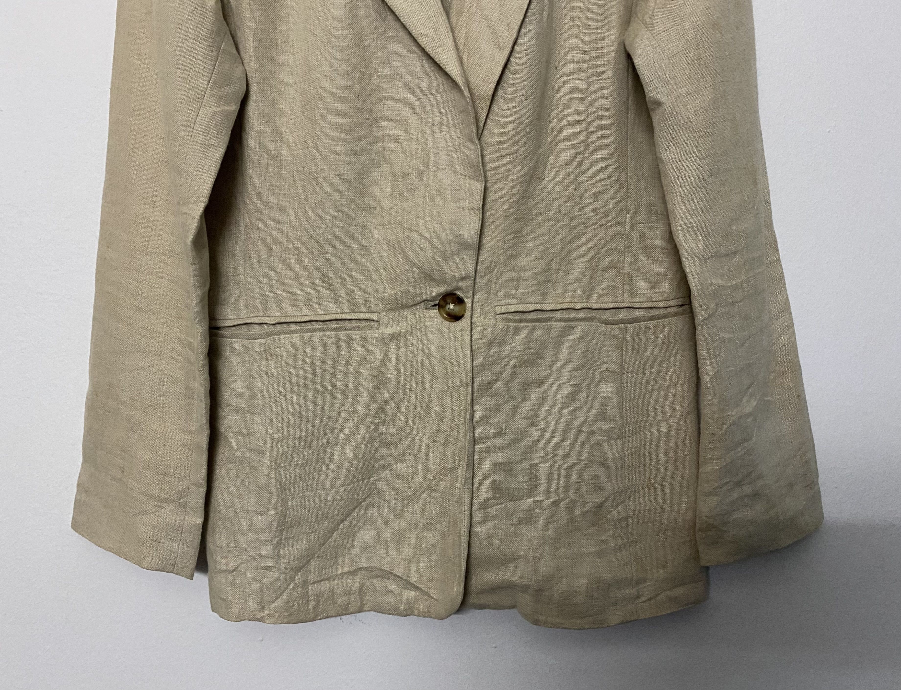 Michael Kors MICHAEL Michael Kors Linen Blend Single Button Blazer - Tan Size S / US 4 / IT 40 - 4 Thumbnail