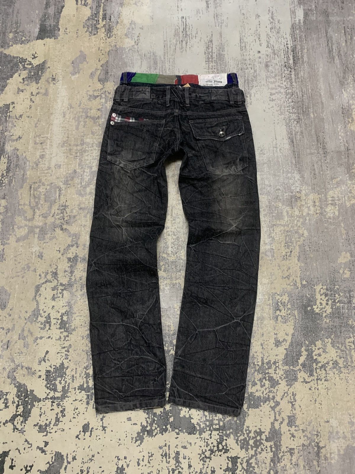 Japanese Brand Nylaus Harajuku Punk Y2K Crinkle Gimmick Pants Size US 30 / EU 46 - 7 Thumbnail