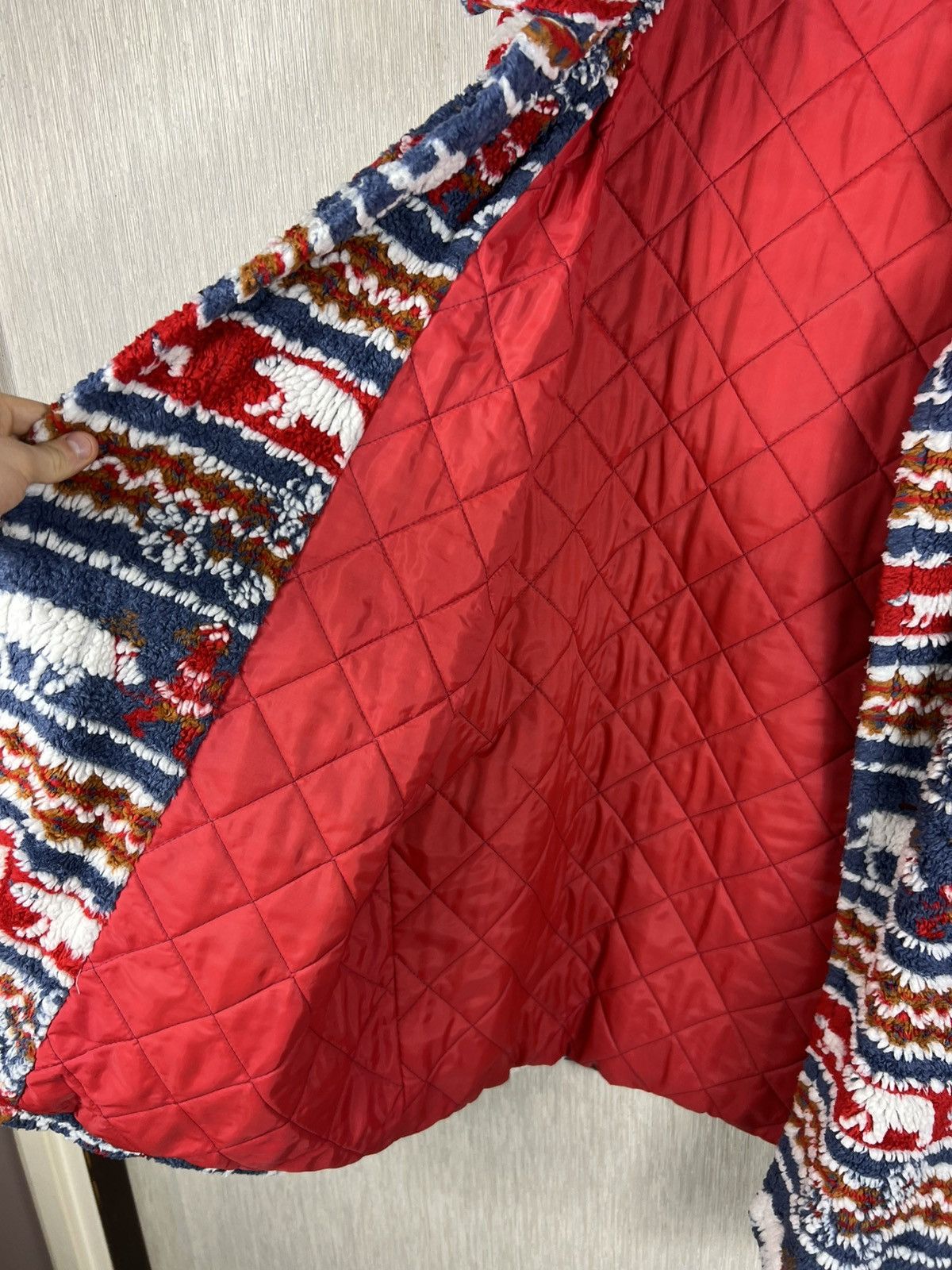 Ellesse Vintage Ellesse full print patterned sherpa coat jacket Size US L / EU 52-54 / 3 - 18 Thumbnail