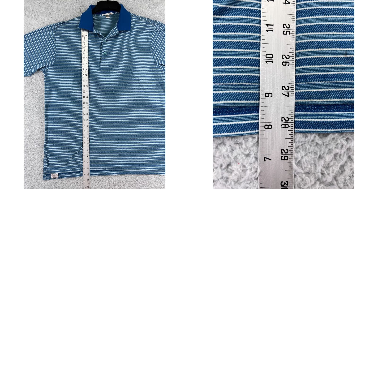 Peter Millar Peter Millar Polo Shirt Mens Large Blue Stripe 100% Cotton Short Sleeve Golf Shirt Size US L / EU 52-54 / 3 - 9 Thumbnail