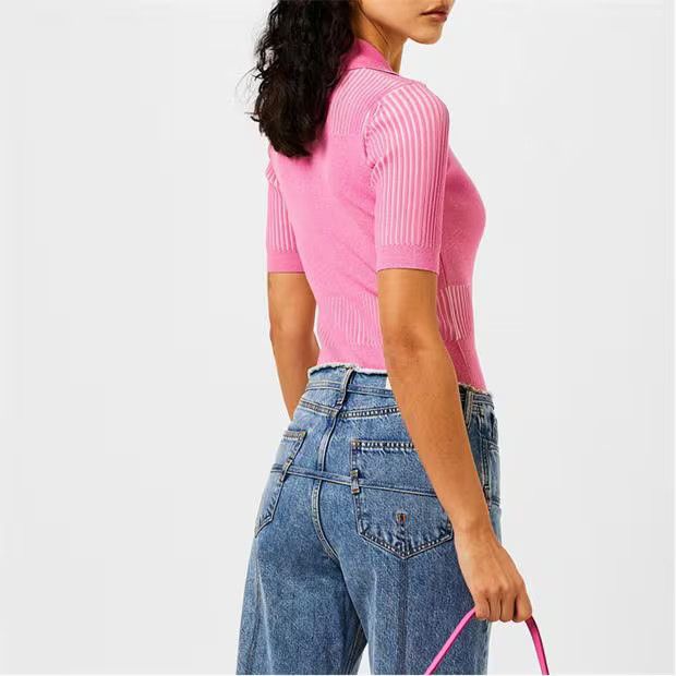 Jacquemus o1g2r1mq1024 Polo Bodysuit in Pink Size M / US 6-8 / IT 42-44 - 5 Thumbnail