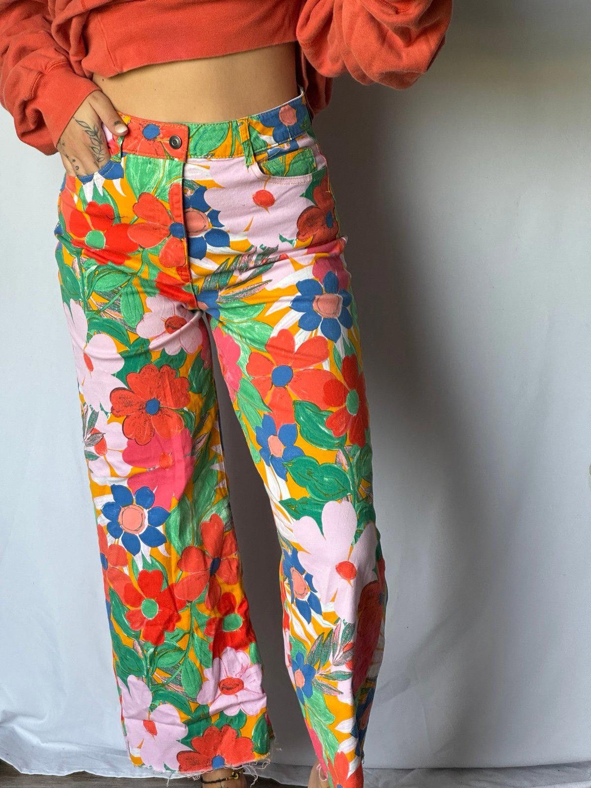 Designer Gianni Binni flower pants Size 32" / US 10 / IT 46 - 2 Thumbnail