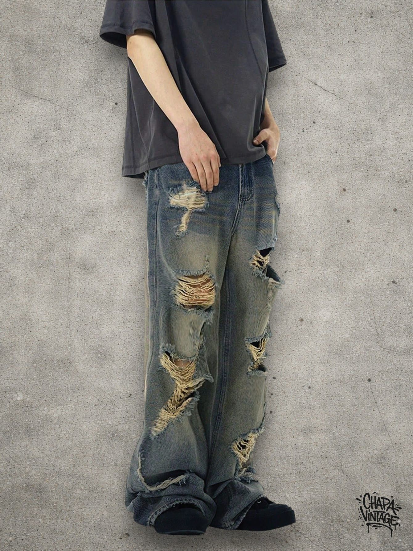 Japanese Brand Distressed opium jeans Size US 32 / EU 48 - 2 Thumbnail