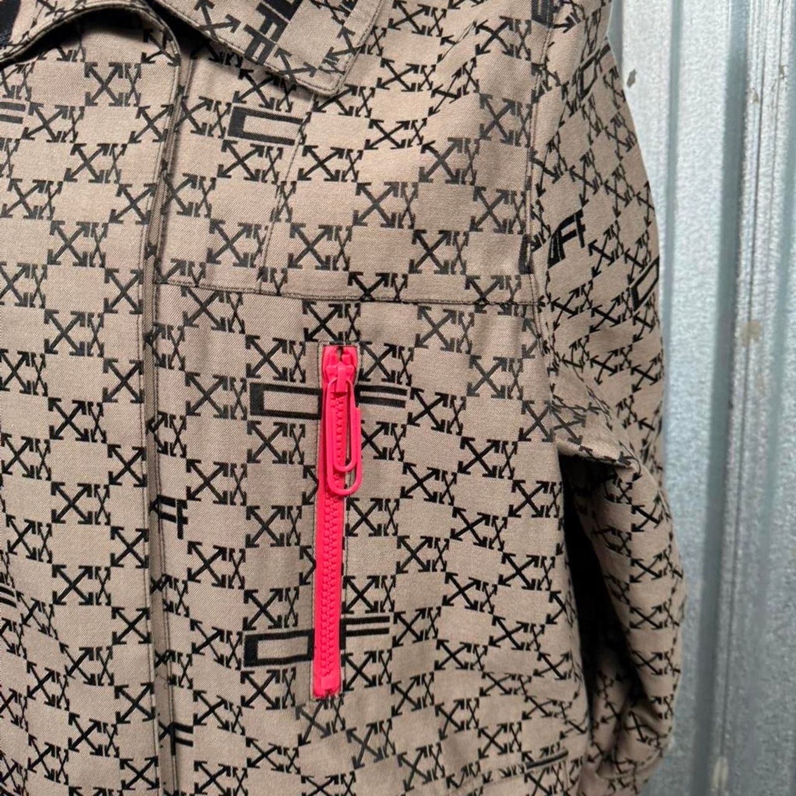 Off-White Off white brown trench coat Size L / US 10 / IT 46 - 2 Thumbnail