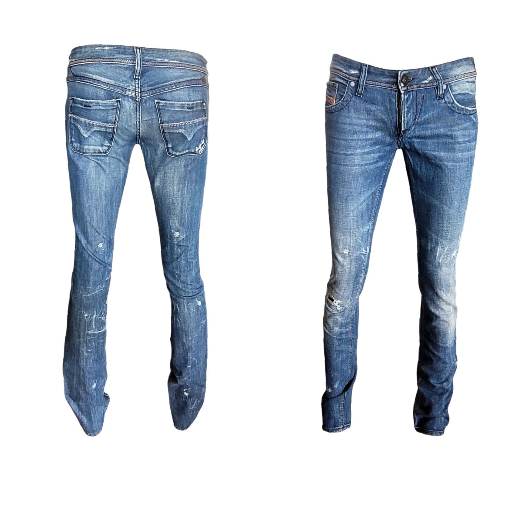 Diesel Diesel Lowky W27 L34 Women’s Bootcut Distressed Jeans – Made in Italy Size 27" / US 4 / IT 40 - 2 Thumbnail