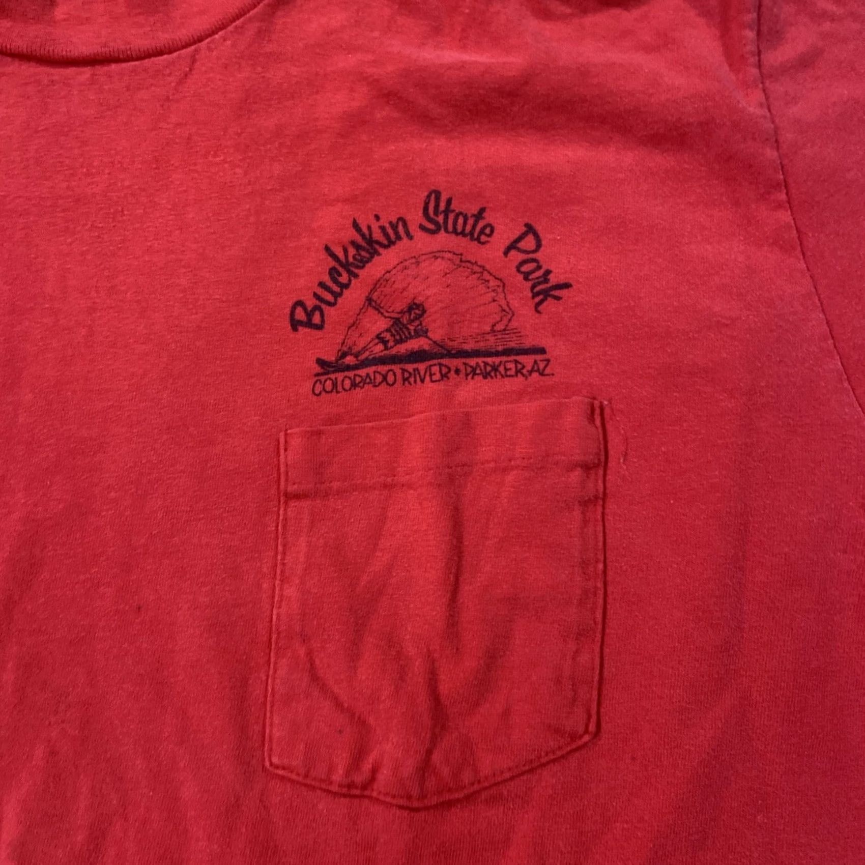 Hanes VINTAGE Hanes T-Shirt Shirt XL Men Red I Love My Boat Funny State Park Arizona Buckskin 1990s USA Jet Skiing Beach Graphic Print Size US XL / EU 56 / 4 - 3 Thumbnail