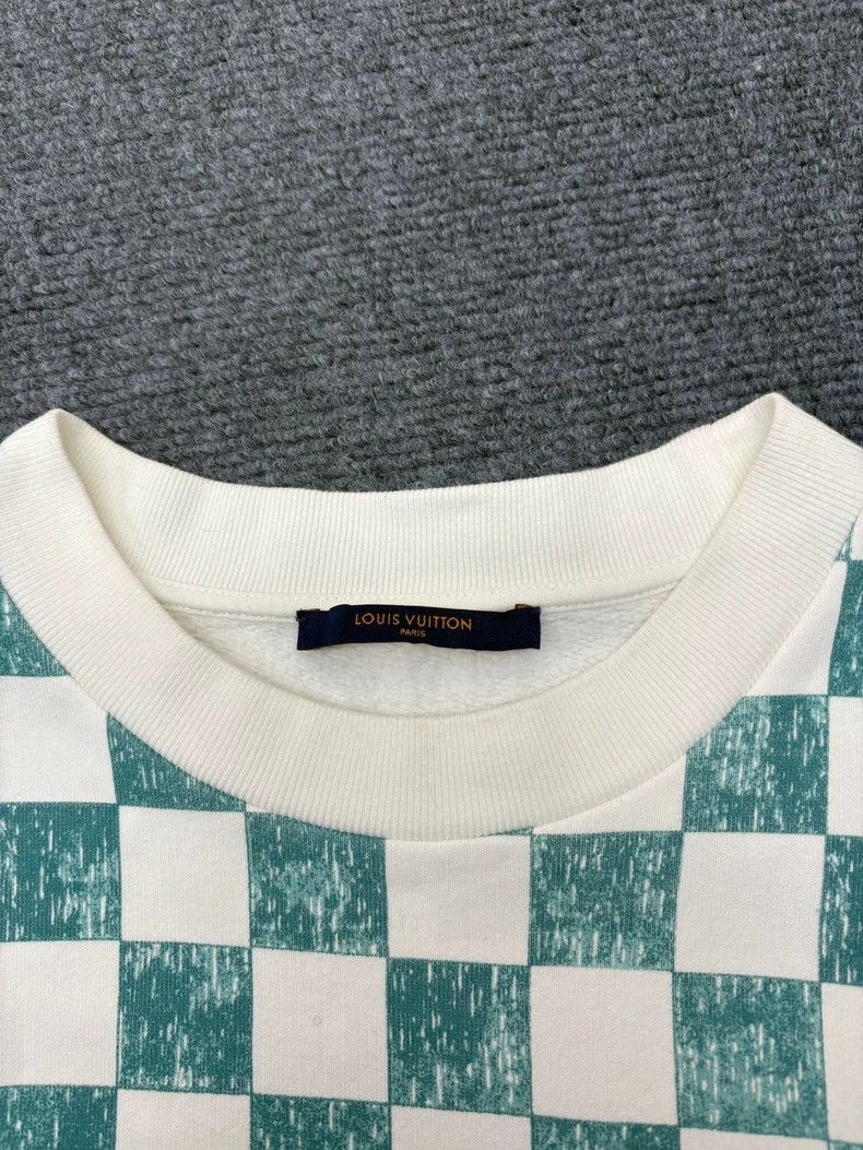 Louis Vuitton Checkered Sweatshirt in White Green -2505