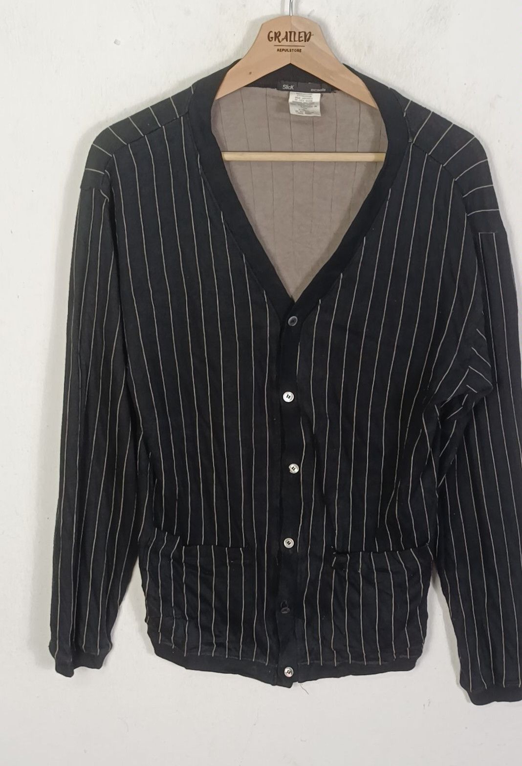 Slick Slick "excavate" Hicory Stripe Men Cardigan Size US M / EU 48-50 / 2 - 3 Thumbnail