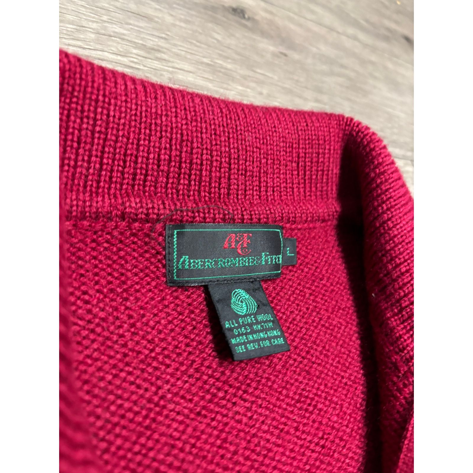 Abercrombie & Fitch × Vintage Vintage Abercrombie & Fitch Pad Sweater Red Sz L 80s Size US L / EU 52-54 / 3 - 4 Thumbnail