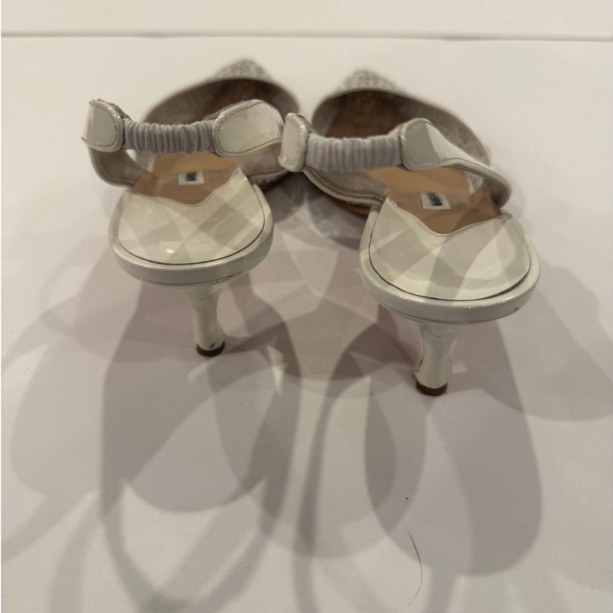 Manolo Blahnik Manolo Blahnik Carolyne White Leather Vintage Slingback 41 Size US 11 / IT 41 - 5 Thumbnail