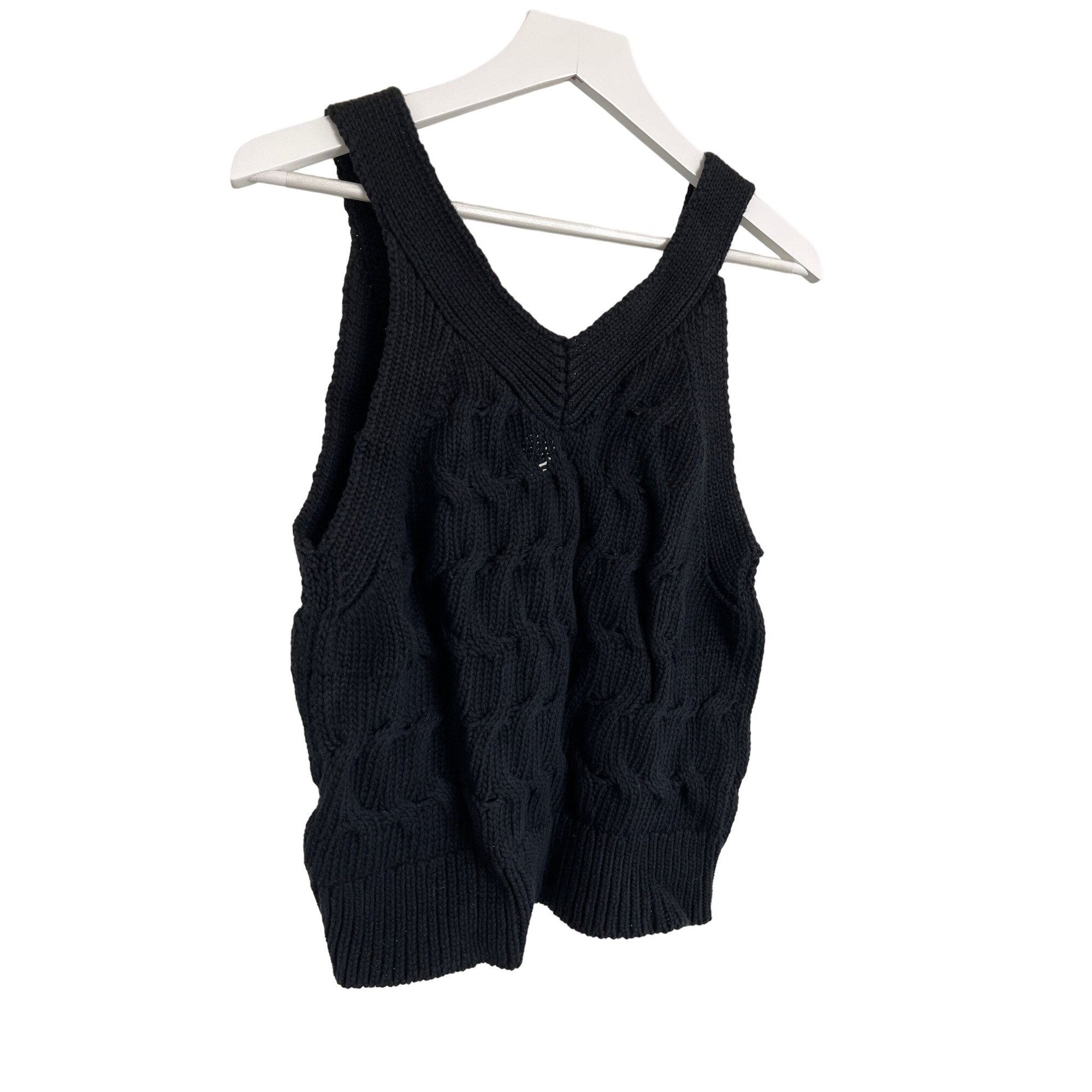 Zara Zara Black Cable Knit Sweater Vest Size S / US 4 / IT 40 - 2 Thumbnail