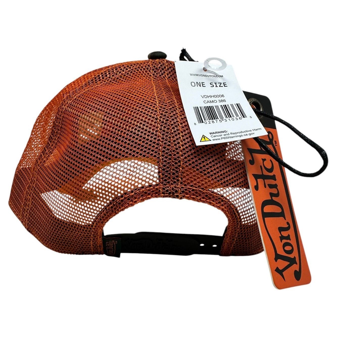 Von Dutch Von Dutch Trucker Hat Orange Camo Snapback Cap Size ONE SIZE - 3 Thumbnail