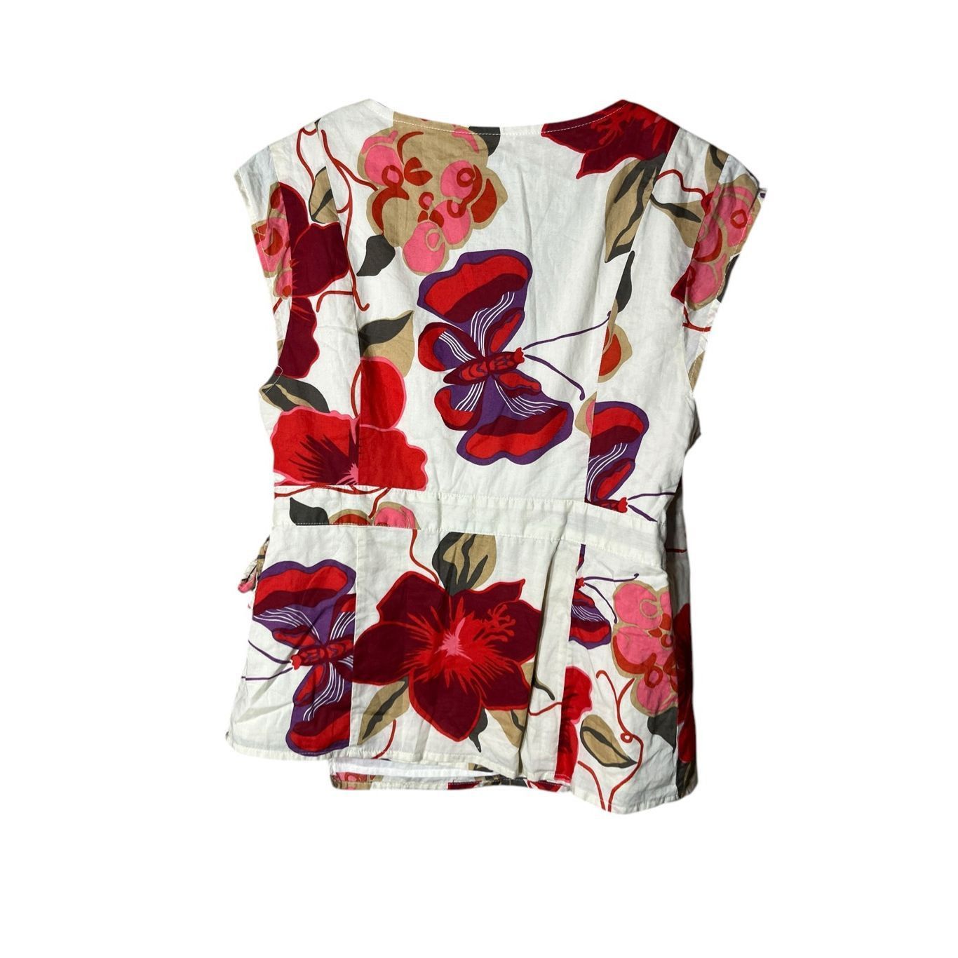 Gap Gap Wrap Top White Floral Butterfly Short Sleeve Size M Size M / US 6-8 / IT 42-44 - 7 Thumbnail