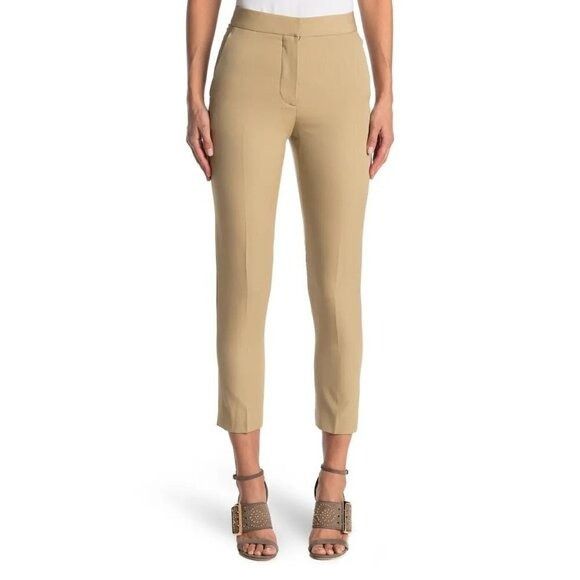 Burberry Burberry Womens Tan Wool Tailored Cropped Straight Leg Trous Size 30" / US 8 / IT 44 - 1 Thumbnail