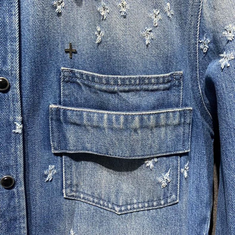Givenchy Givenchy Distressed Denim Jacket 2506-Nextarrow Size US S / EU 44-46 / 1 - 4 Thumbnail