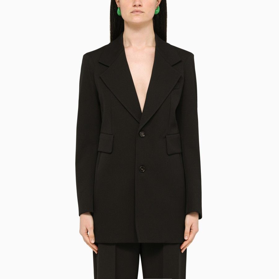 Bottega Veneta o1d2blof0824 Single-breasted Wool Blazer in Black Size XS / US 0-2 / IT 36-38 - 1 Thumbnail
