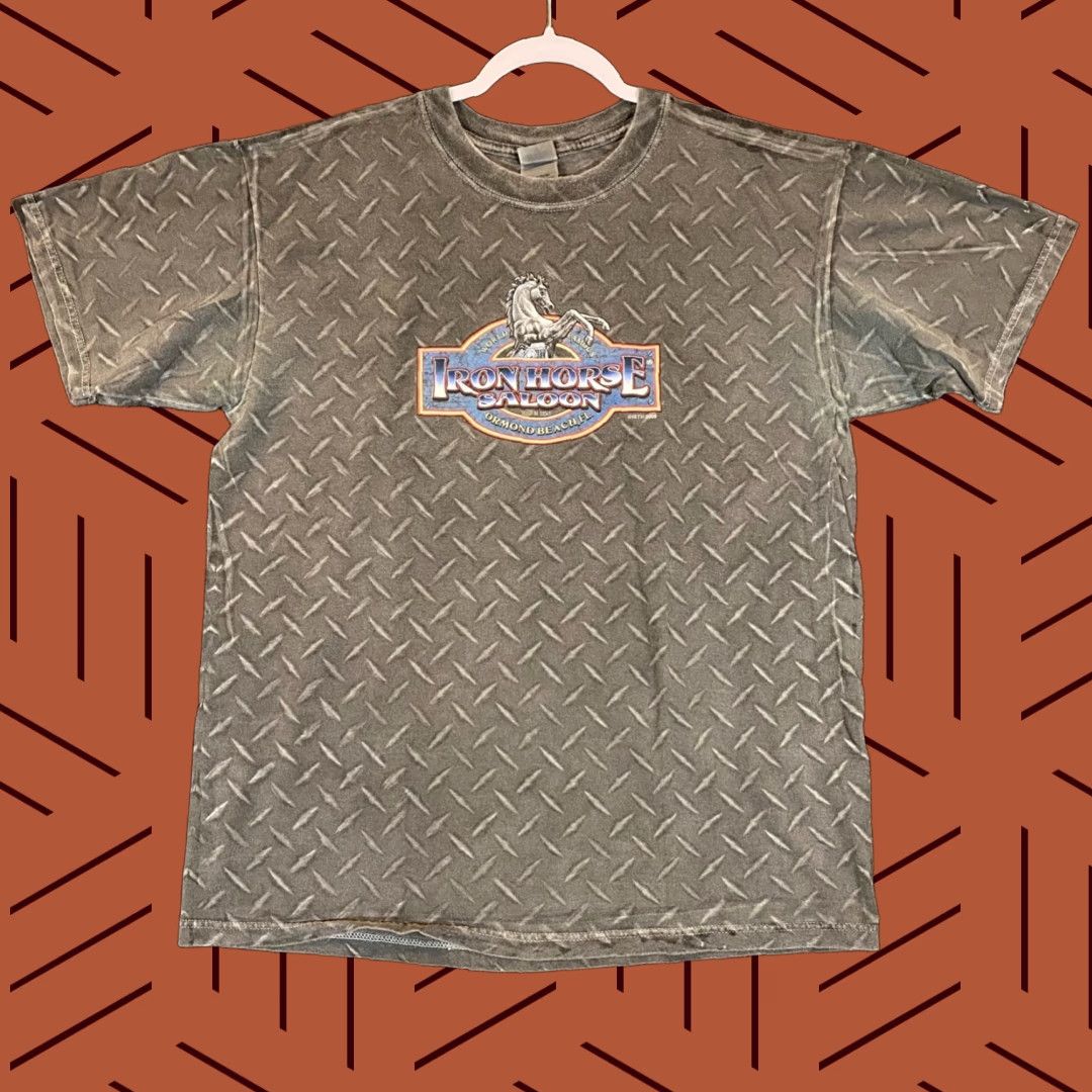 Anvil VINTAGE Iron Horse Saloon Shirt Mens Large Gray 2008 Florida Bike Week Ormond S/S Size US L / EU 52-54 / 3 - 1 Thumbnail