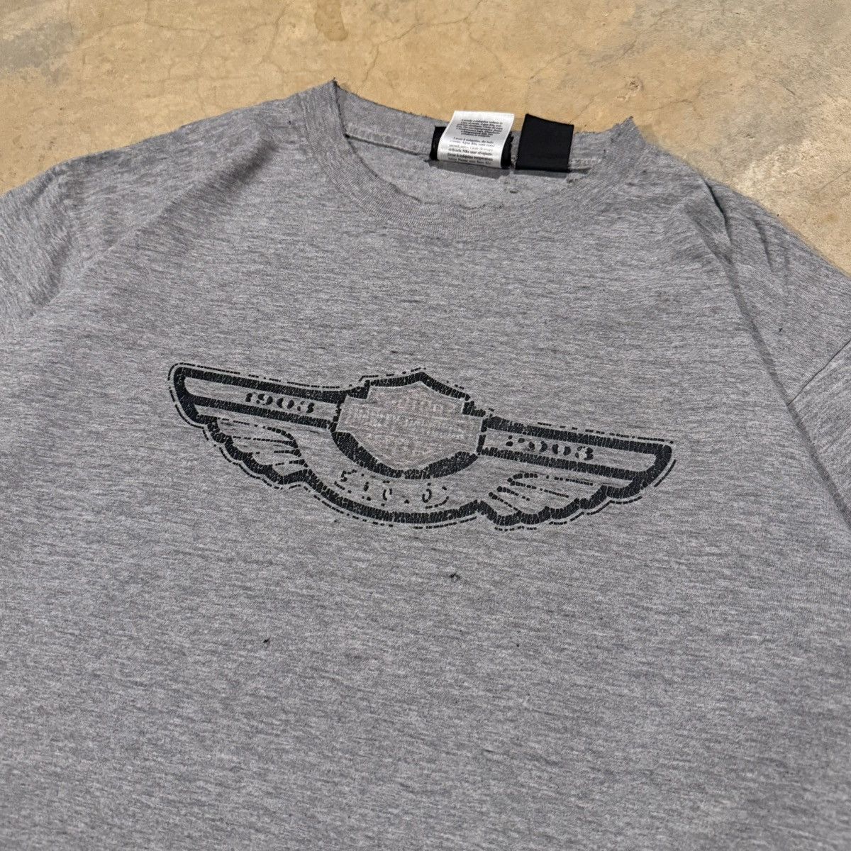 Harley Davidson 1990s Harley Davidson Faded Distressed Biker Tee ERD Grunge Size US L / EU 52-54 / 3 - 3 Thumbnail