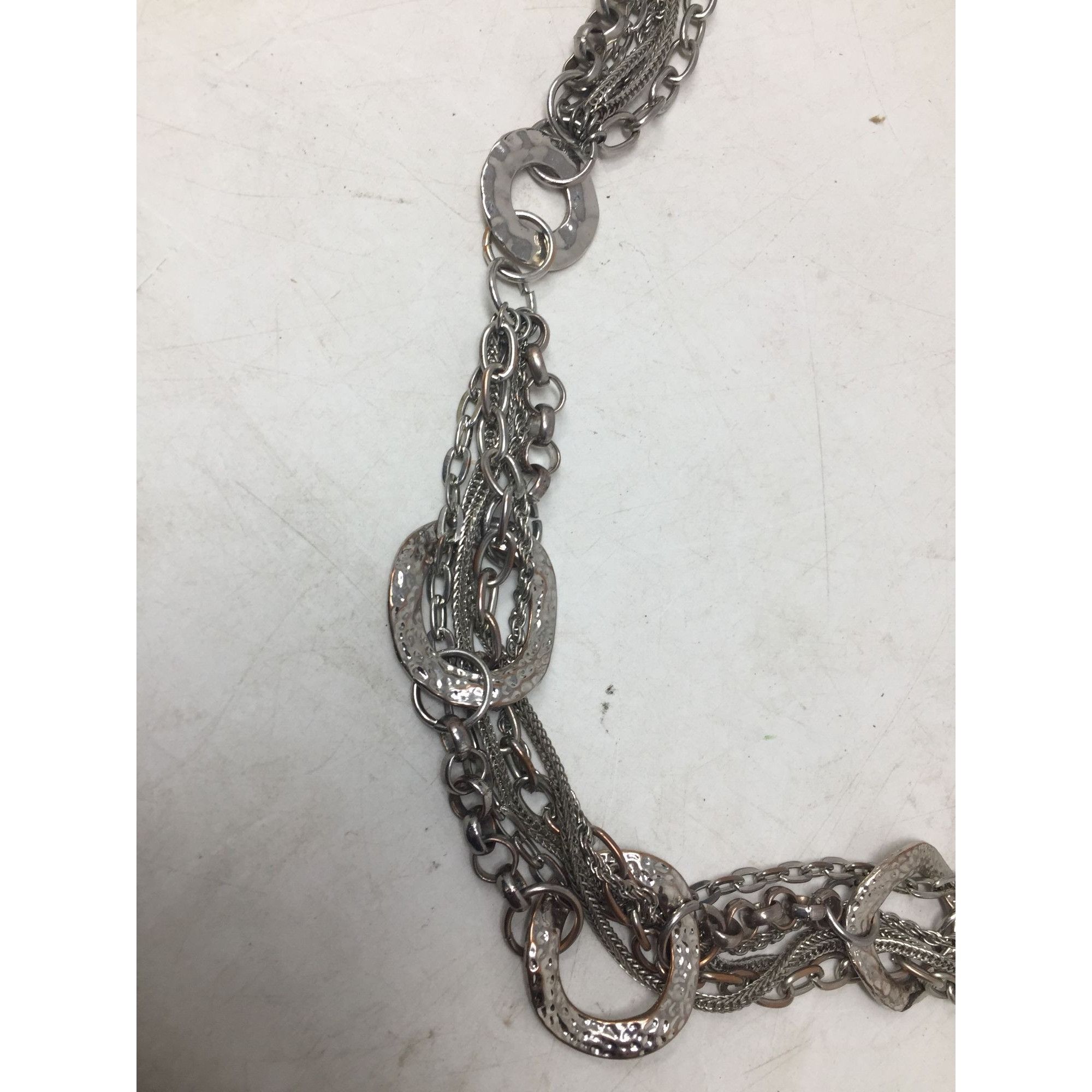 Other Women's Silver Tone Multi Chain Necklace with Circles Size ONE SIZE - 2 Thumbnail