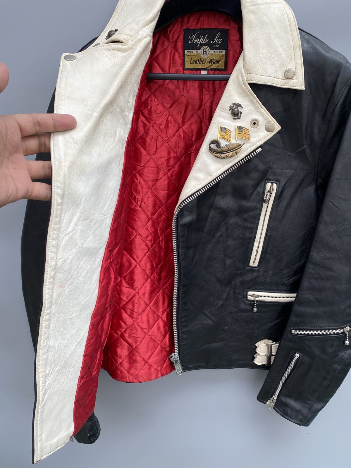 Vintage Triple 6- 666- Double Rider Leather Jacket Size US S / EU 44-46 / 1 - 18 Thumbnail