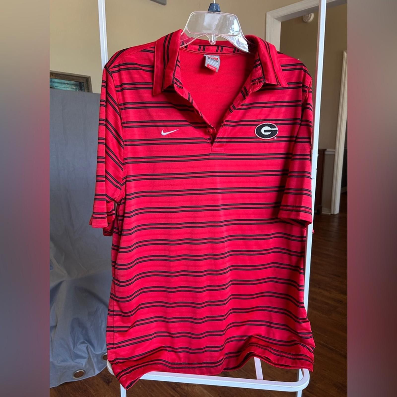 Nike Nike Red and White Striped Georgia Polo Size US M / EU 48-50 / 2 - 2 Thumbnail