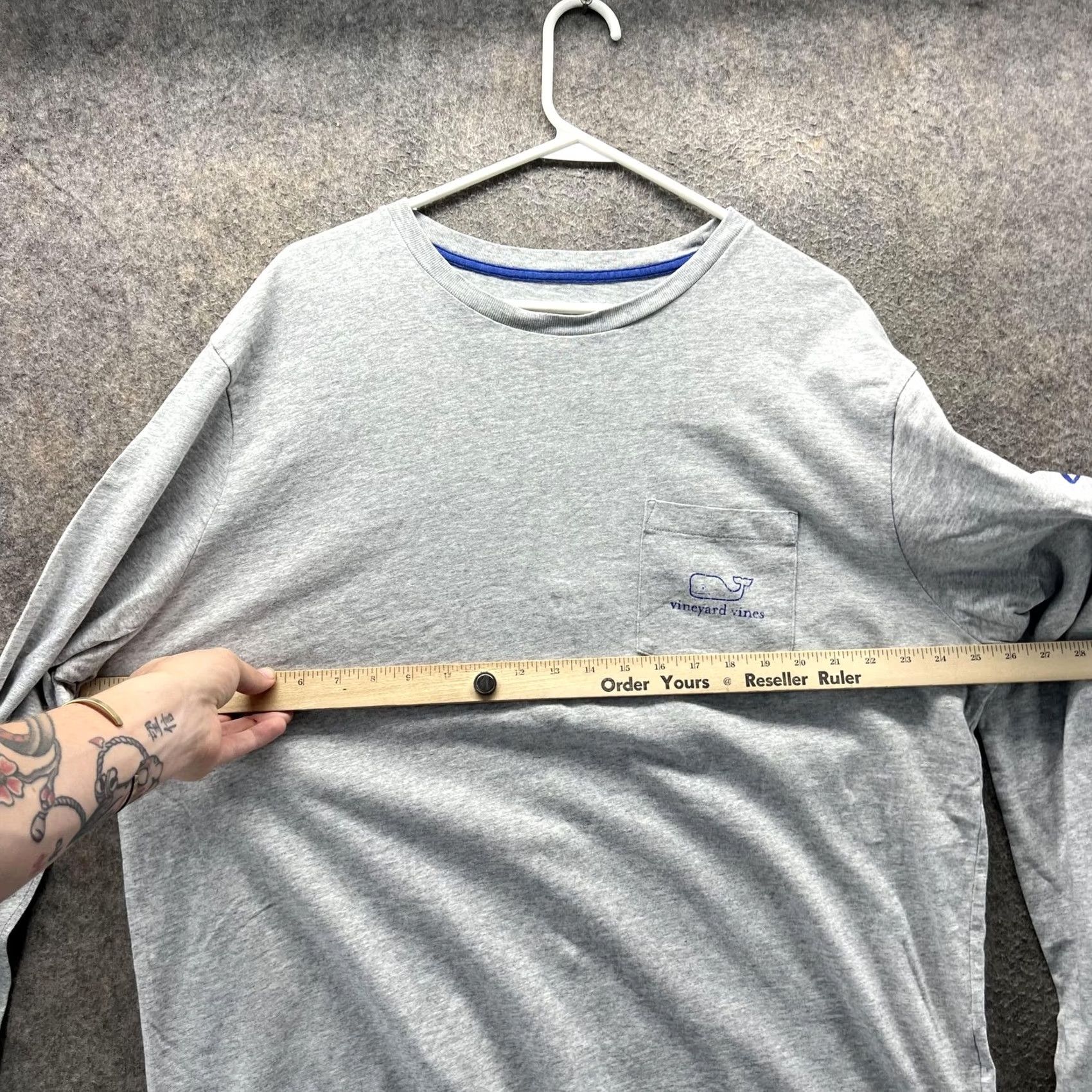Vineyard Vines Vineyard Vines Shirt Mens XL Gray Long Sleeve Whale Pocket Graphic Logo Size US XL / EU 56 / 4 - 4 Thumbnail