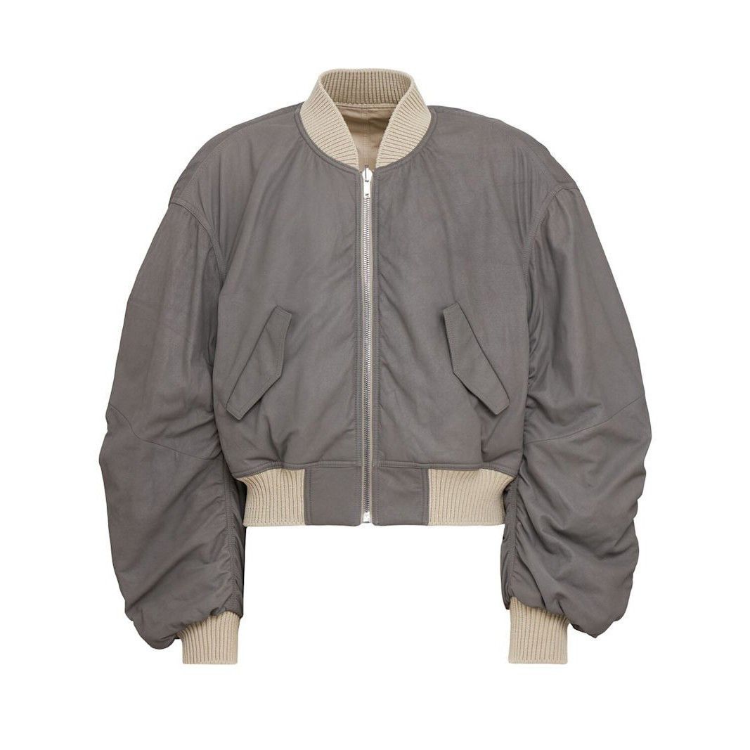 Rick Owens RICK OWENS Secchia Reversible Beige Gray Leather Bomber Jack Size US M / EU 48-50 / 2 - 3 Thumbnail