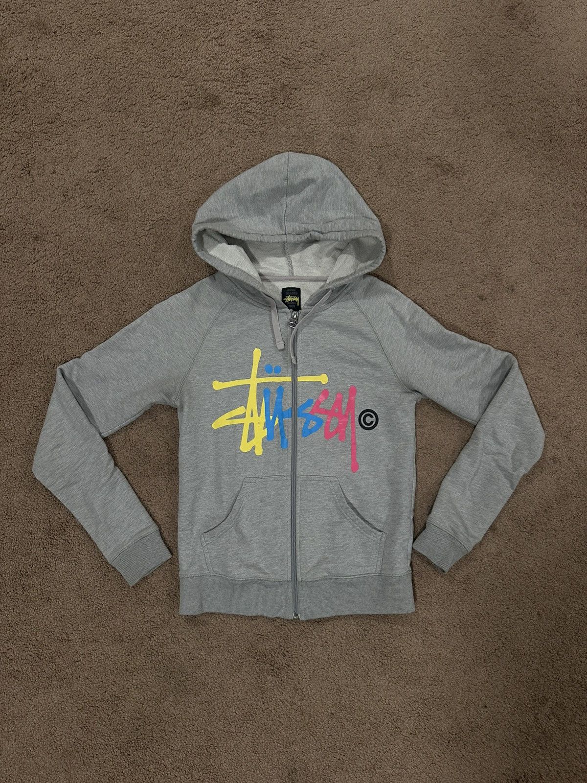 Streetwear × Stussy RARE Stussy Shattered Zip Up Hoodie | Grailed