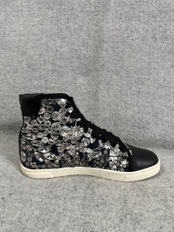 Lanvin Lanvin Jewels Diamond Print Leather Canvas High Sneakers 37 Size US 7 / IT 37 - 3 Thumbnail