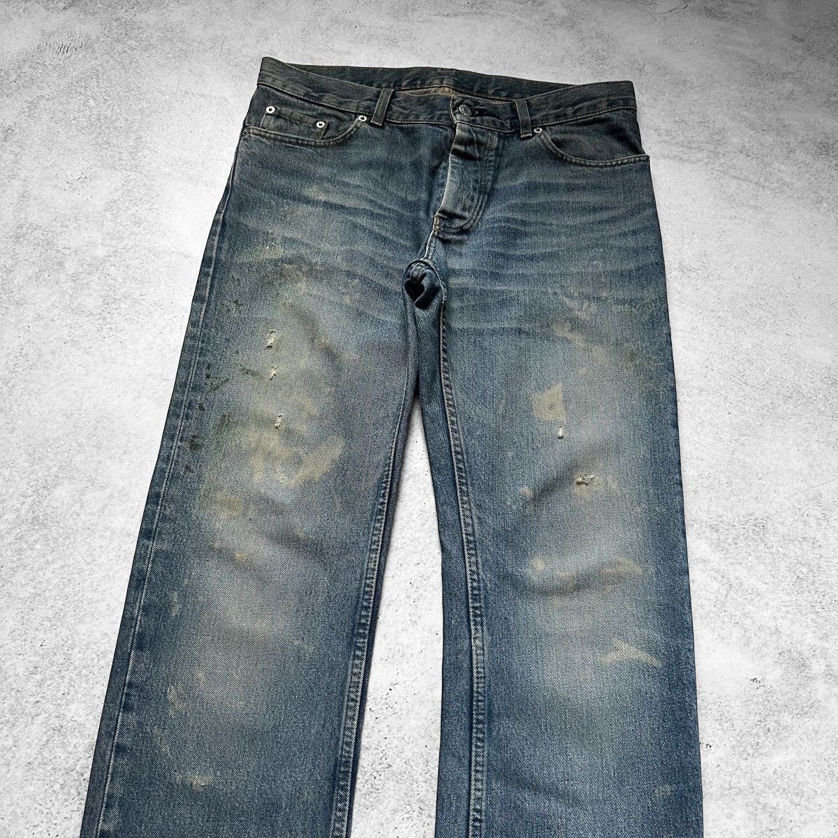 Helmut Lang × Vintage Helmut Lang SS2000 Green Painter Denim Size US 34 / EU 50 - 2 Thumbnail