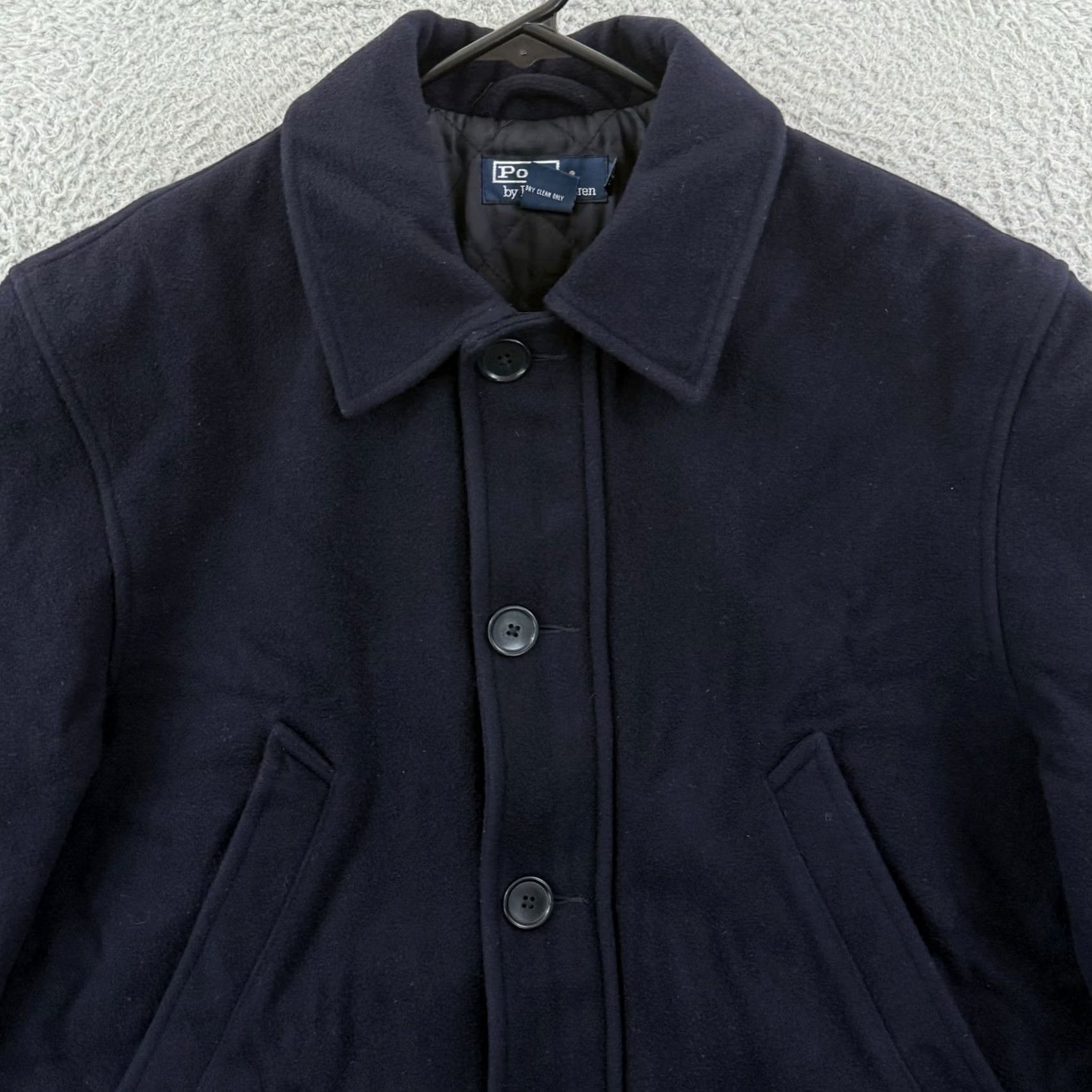 Polo Ralph Lauren VINTAGE Polo Ralph Lauren Pea Coat Mens Medium Wool Zip Button Quilted Jacket Size US M / EU 48-50 / 2 - 3 Thumbnail