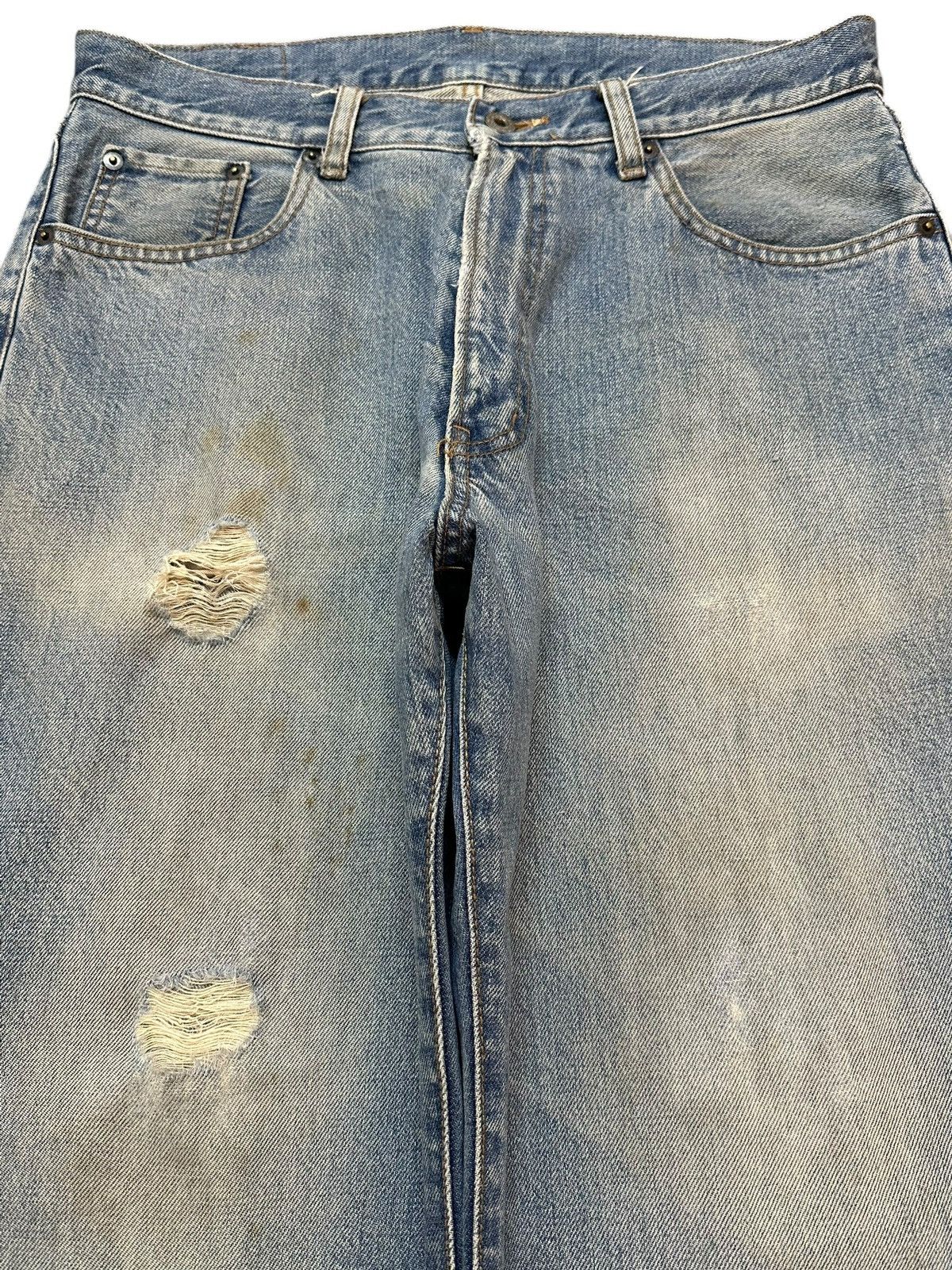 Japanese Brand Vintage Japanese Brand Faded Mud Wash Distress Baggy Jeans Size US 32 / EU 48 - 3 Thumbnail