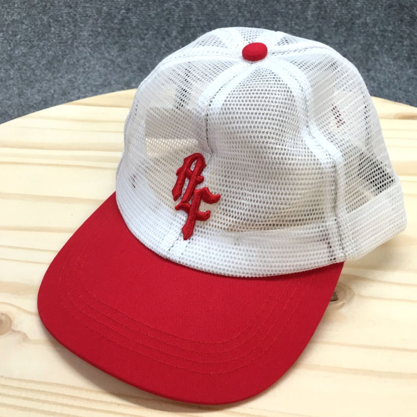 Logo 7 AF Live Forever Trucker Hat Mens Red White One Size Adjustable Embroidered Logo Size ONE SIZE - 2 Thumbnail