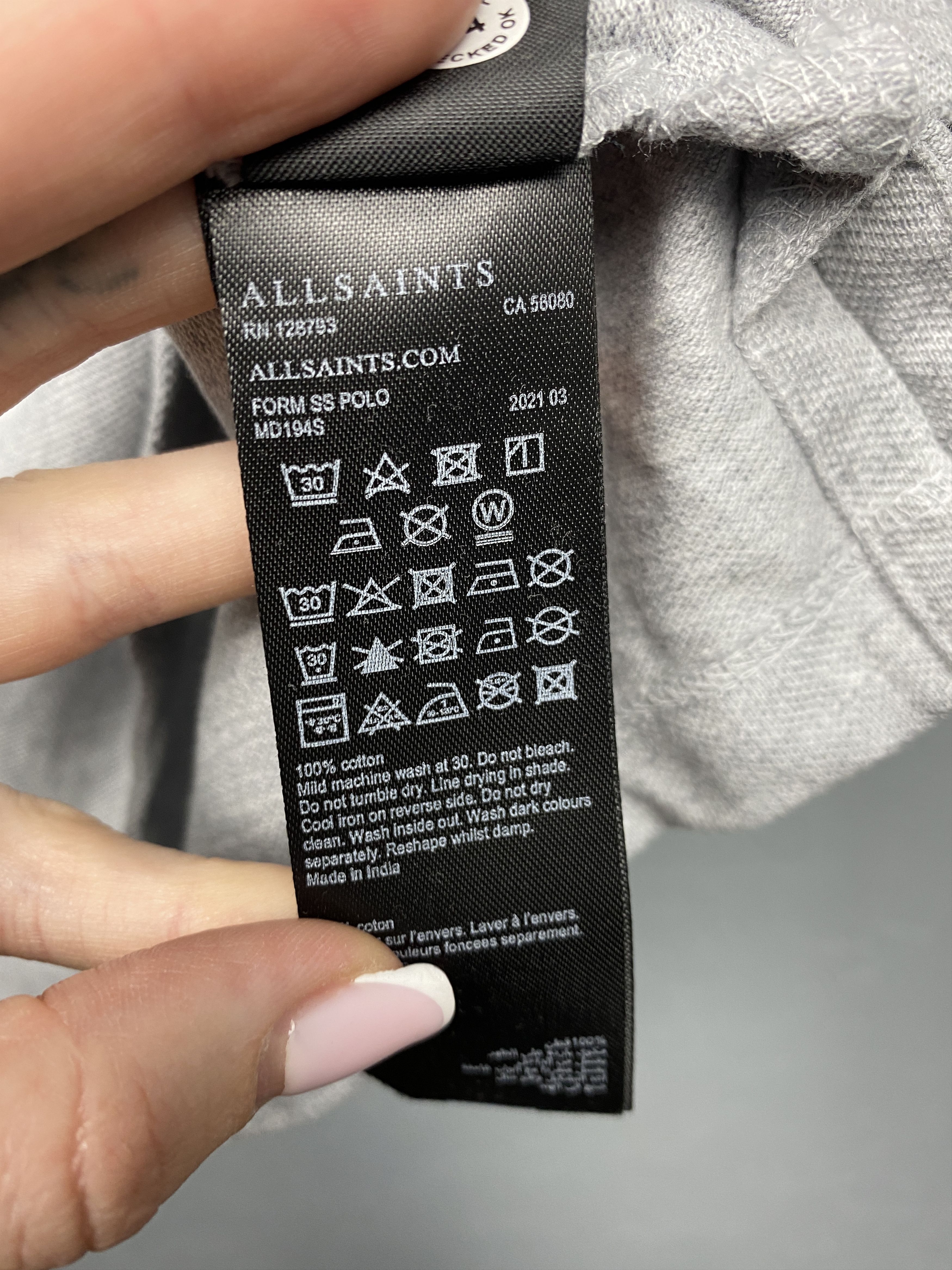 Allsaints Allsaints Form SS Mens Polo Shirt Size US L / EU 52-54 / 3 - 5 Thumbnail