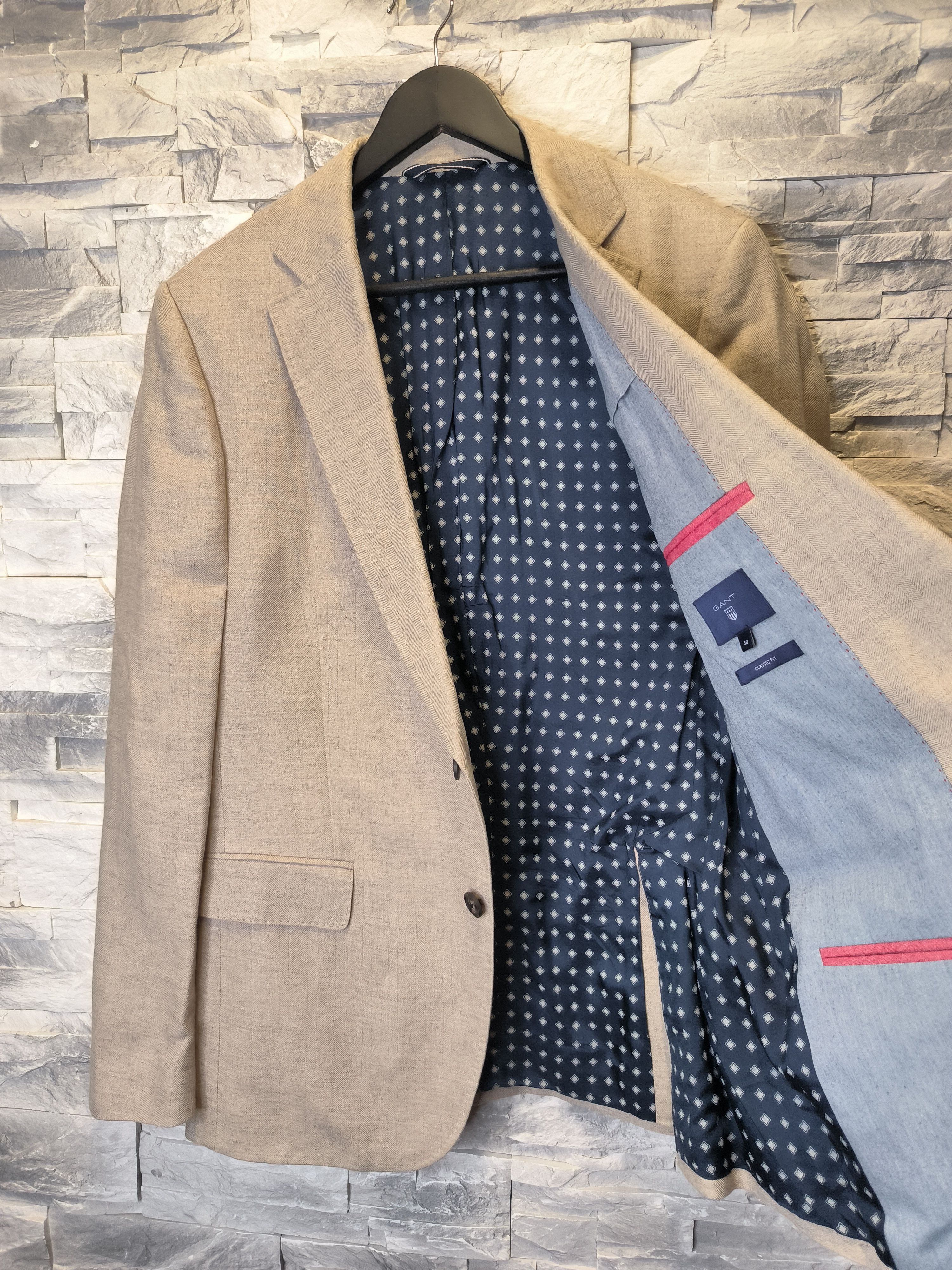 Gant Gant Suit Jacket Linen Beige Size 42S - 3 Thumbnail