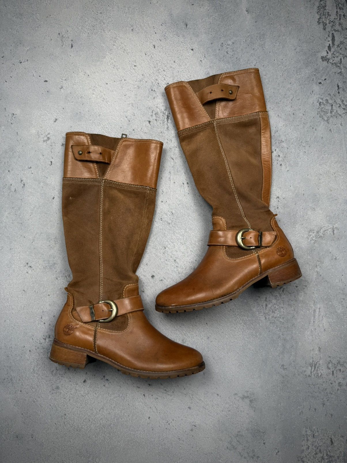Timberland Timberland Riding Boots Brown Leather & Suede Buckle Tall Size US 8.5 / IT 38.5 - 1 Thumbnail
