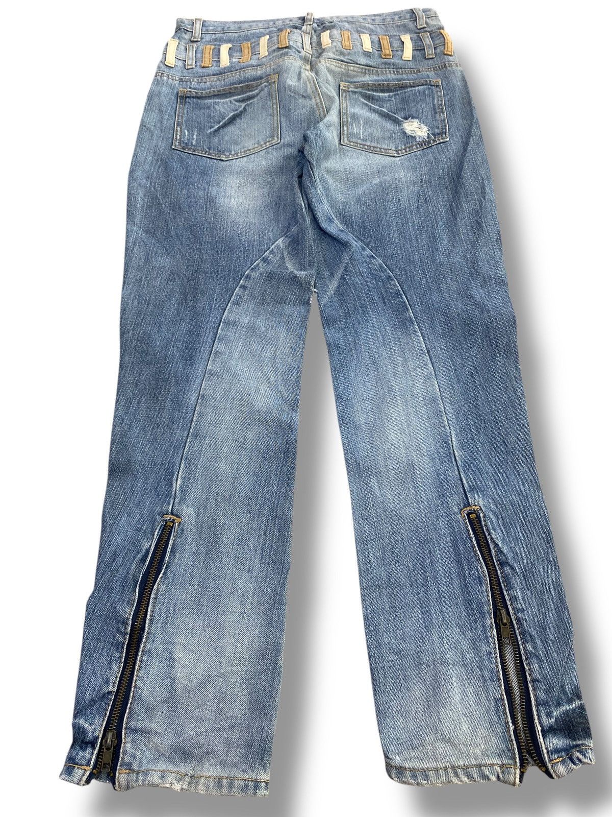 Japanese Brand Japanese Brand Double Waist Style Twist Leg Jeans Size US 30 / EU 46 - 3 Thumbnail