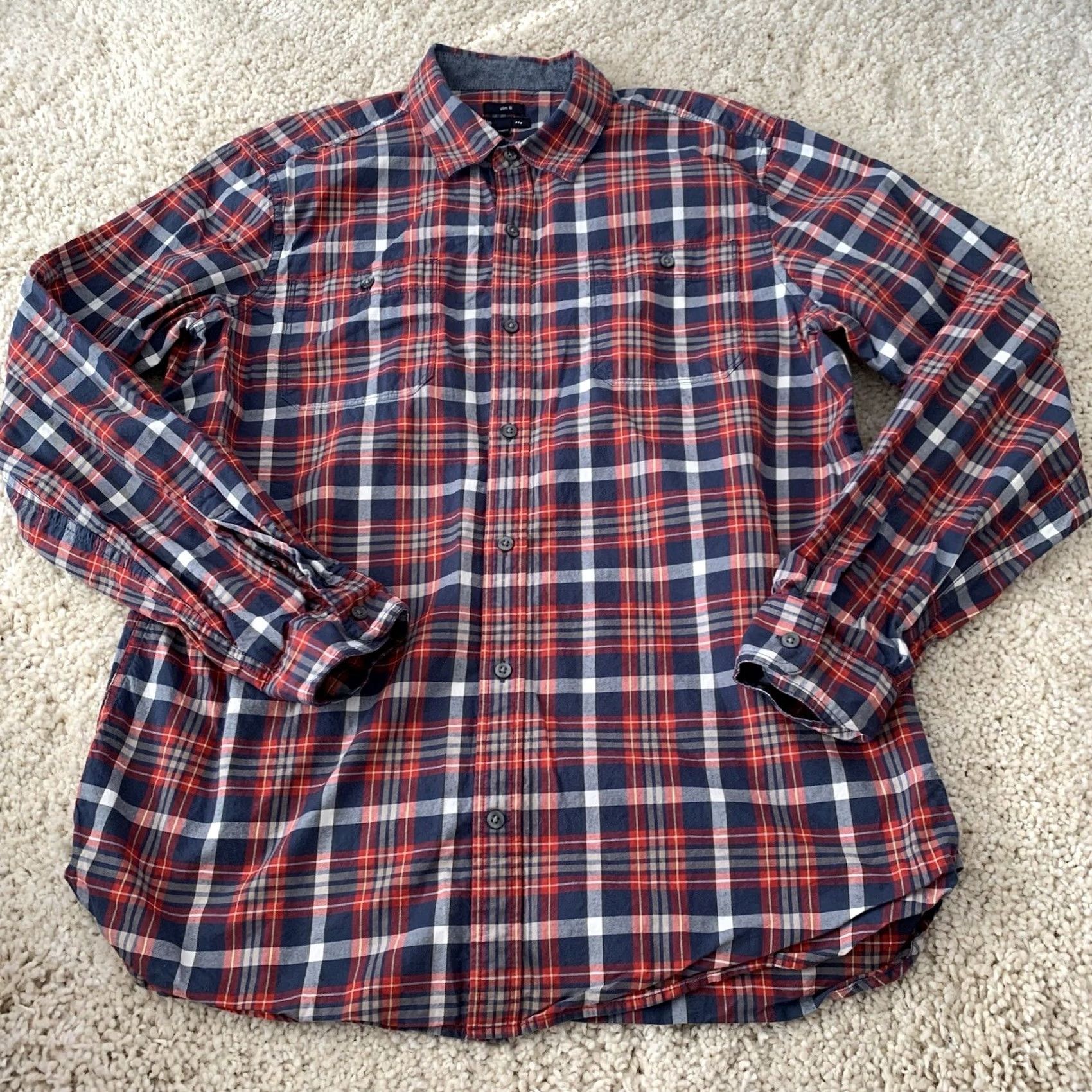 Gap GAP Shirt Mens XL Red Gray Plaid Slim Fit Button-Up Cotton Woven Pockets Shirt Mens XL Red Gray Plaid Slim Fit Button-Up Cotton Woven Pockets Size US XL / EU 56 / 4 - 6 Thumbnail