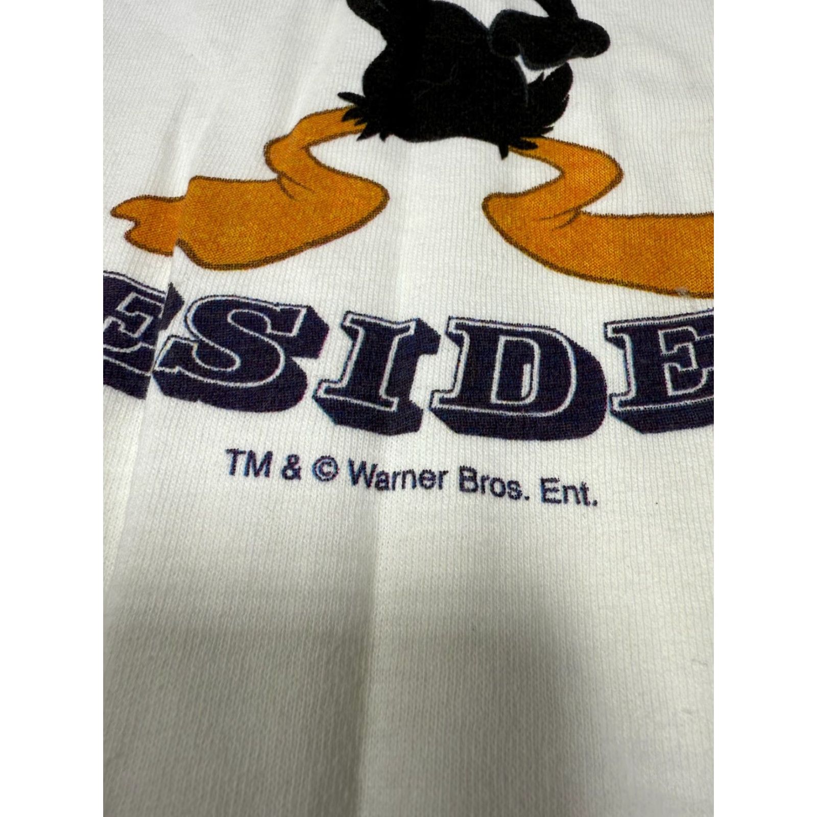 Anvil VINTAGE Warner Bros Daffy Duck for President Tee Shirt XL White Unisex Adults Crew Neck Short Sleeve Cartoon 90s Collectible Mens Womens Size US XL / EU 56 / 4 - 5 Thumbnail