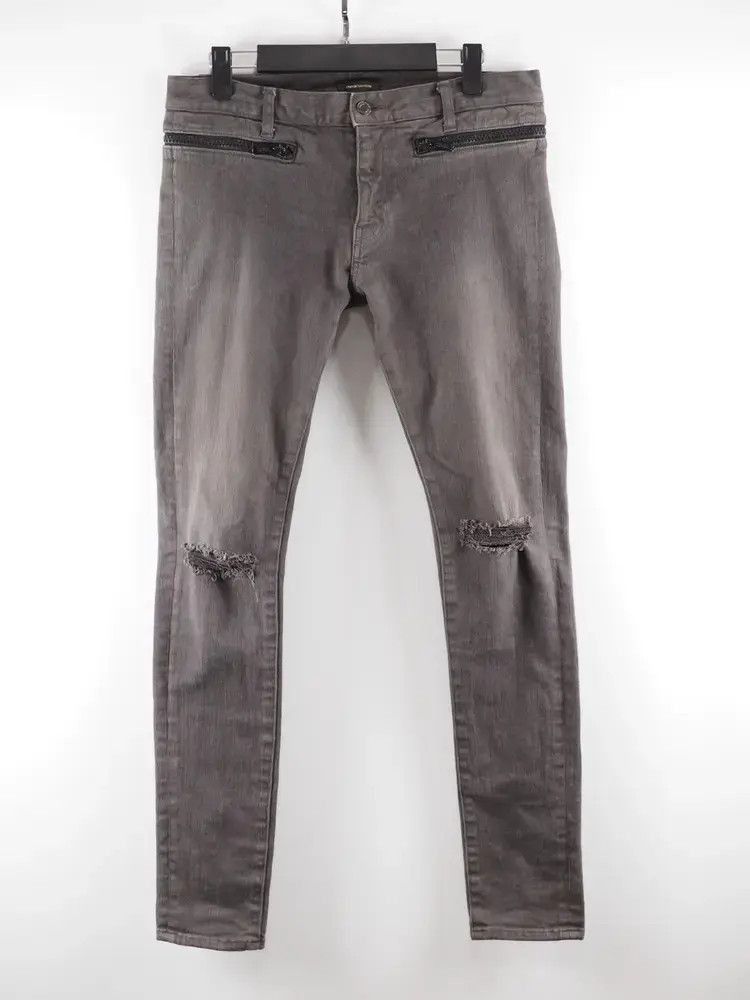 Sz 3 Undercover 14SS Waist Zip Distressed Denim