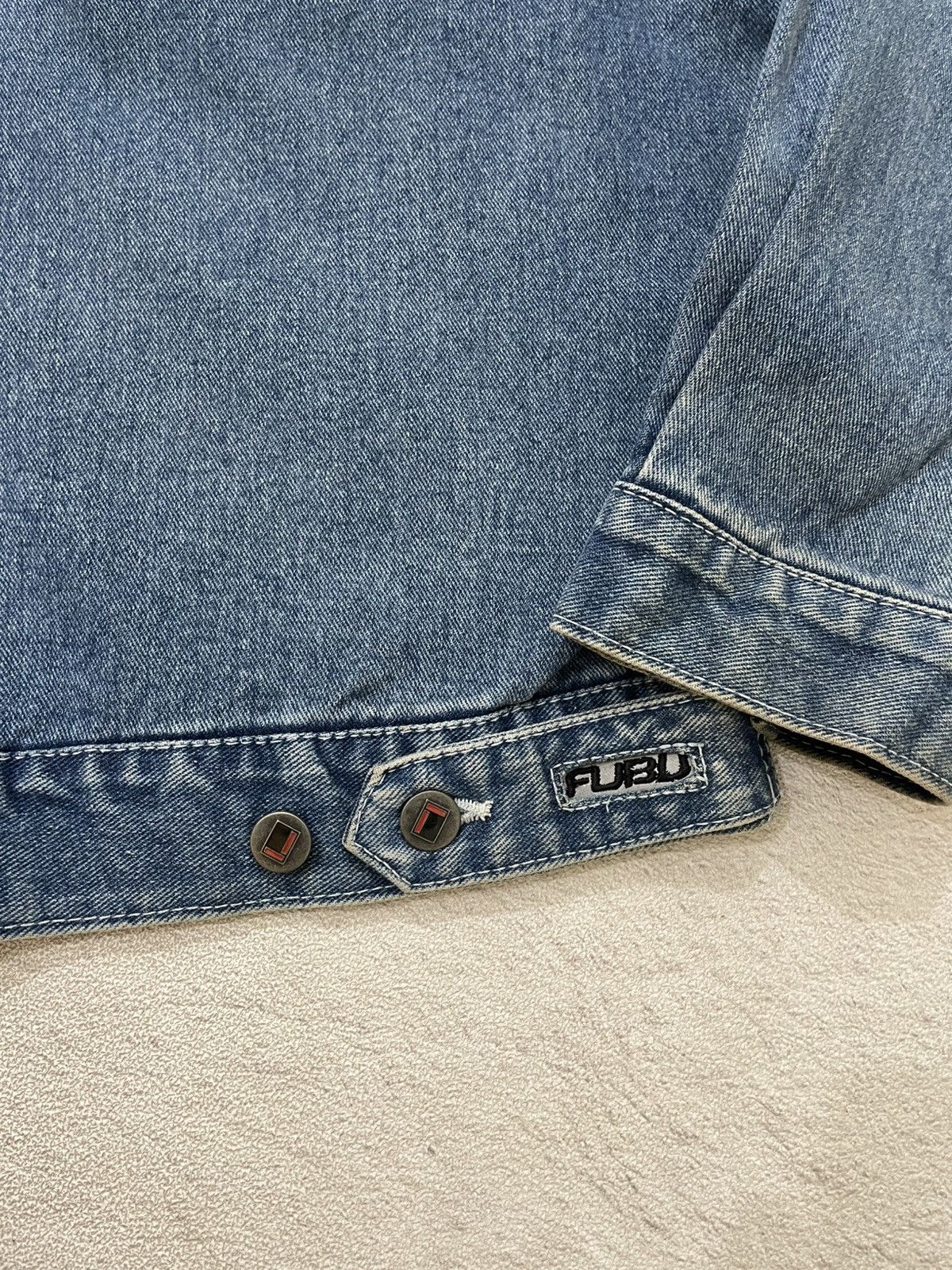 Japanese Brand 2000s Japan Fubu Denim Jacket Embroidered Big Logo Y2K 14th Size US XL / EU 56 / 4 - 9 Thumbnail