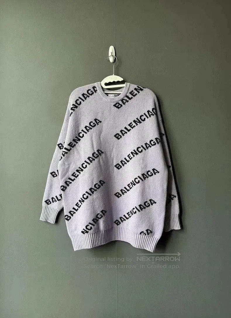 Balenciaga Balenciaga Purple Logo Barrage Sweater. Size US XS / EU 42 / 0 - 1 Thumbnail