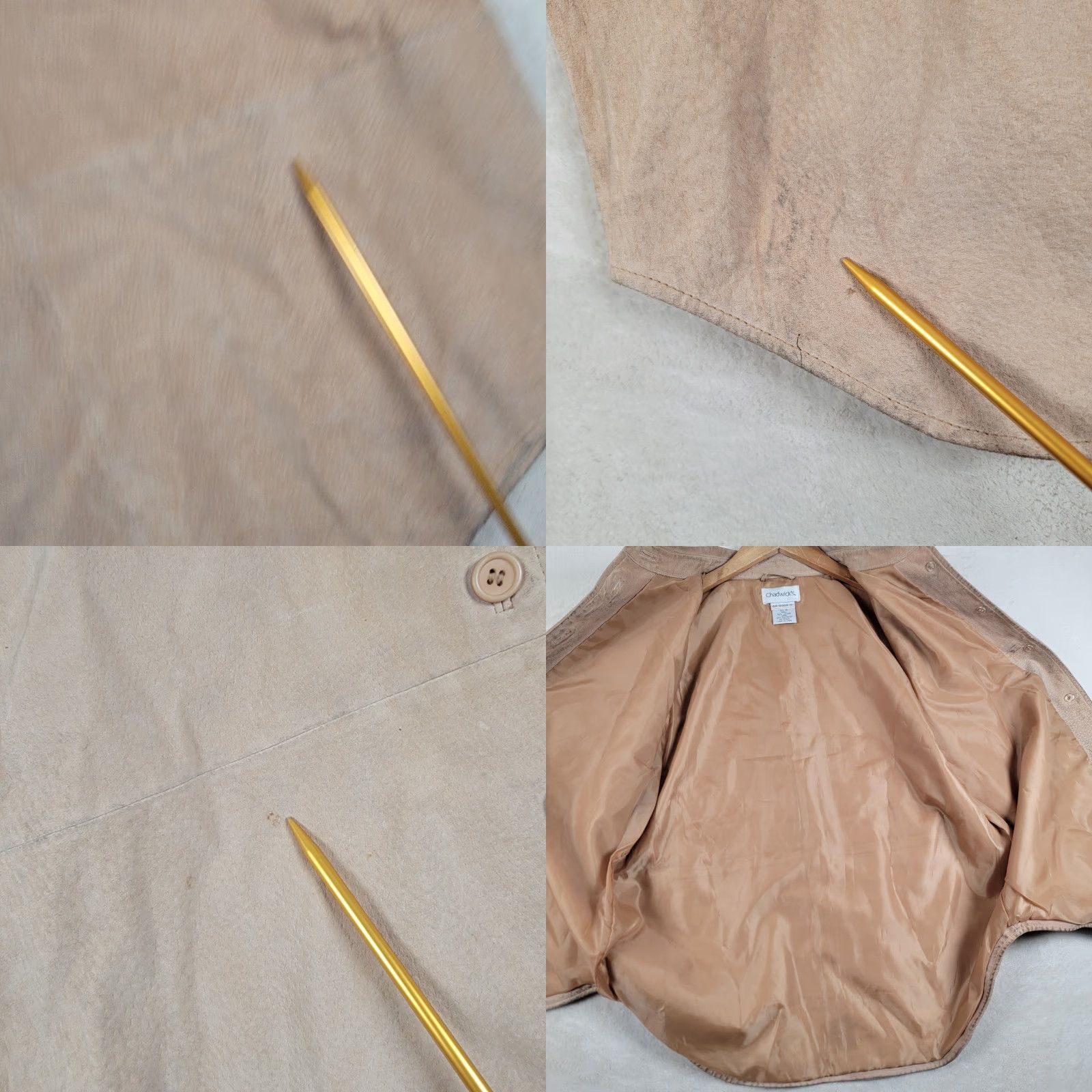Camel VINTAGE Chadwick’s Coat Women's M Camel Brown Leather Short Button Jacket Size M / US 6-8 / IT 42-44 - 8 Thumbnail
