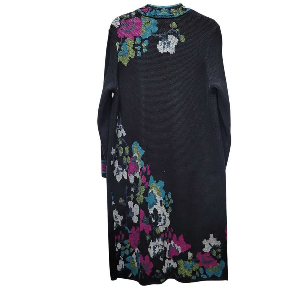 J. Jill J.JILL Women's Black Floral Boho Cardigan Jacket Medium Size M / US 6-8 / IT 42-44 - 4 Thumbnail