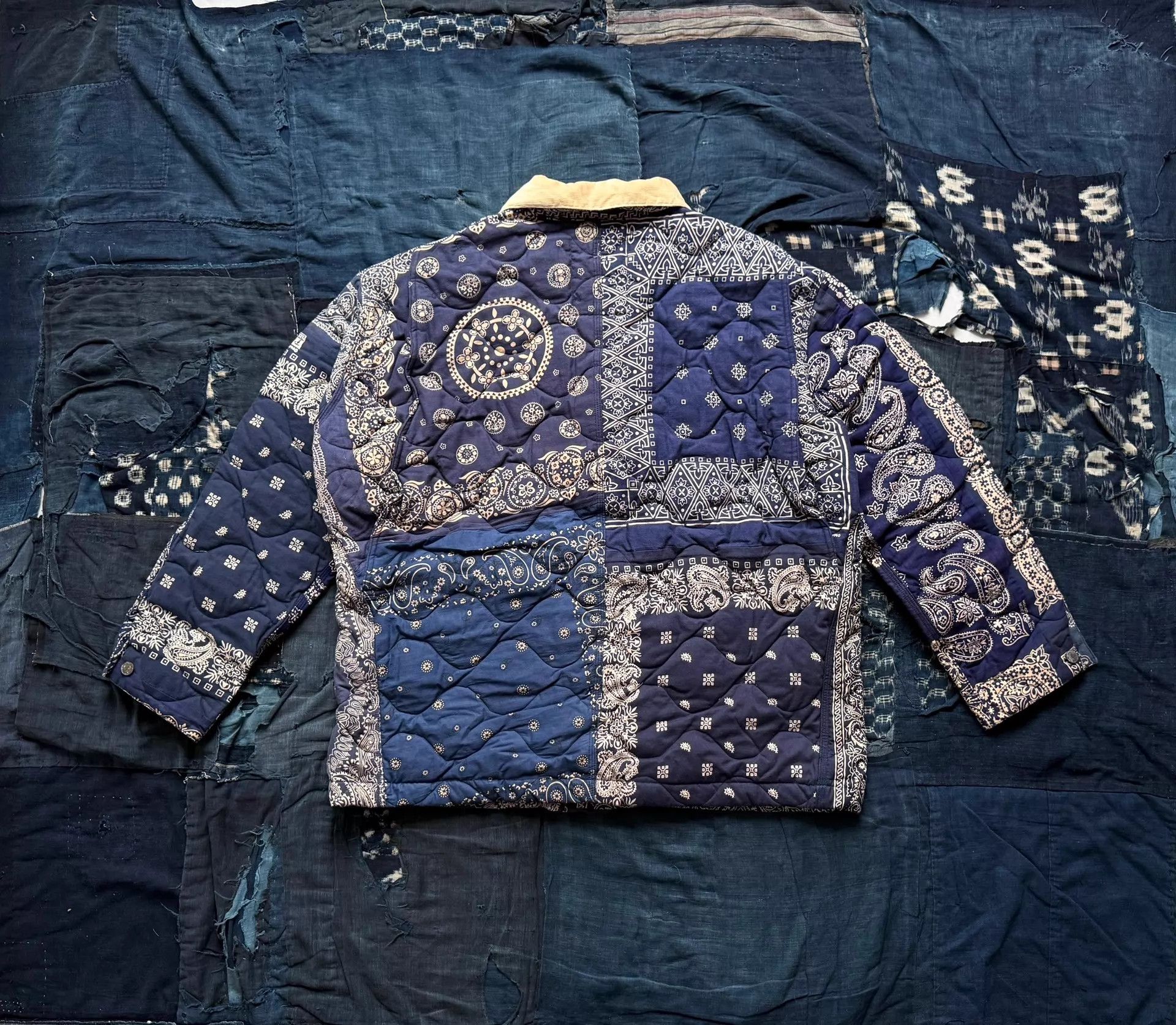 NUBIAN Nubian READYMADE BANDANA DISTRESSED JACKET BLUE 4 Size US XL / EU 56 / 4 - 3 Thumbnail